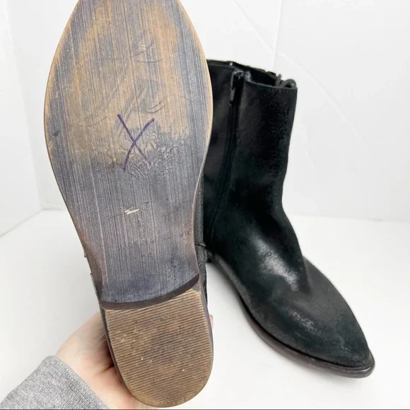 Free People side tie black boots